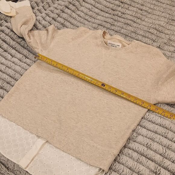 Cream Derek Lam denim sweatshirt with blouse underlay size S - Picture 6 of 9